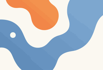 Fluid Organic Shapes in Blue, Orange, and White: A Modern Minimalist Background for Contemporary Design
