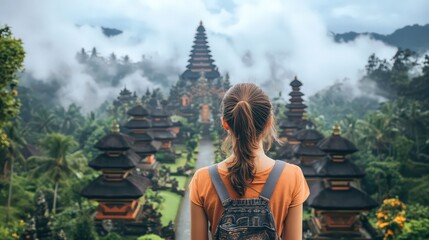 A woman tourism manager examines the impact of globalization on tourism, showcasing how it enriches cultures and economies