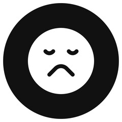 Editable frown, sad expression emoticon vector icon. Part of a big icon set family. Part of a big icon set family. Perfect for web and app interfaces, presentations, infographics, etc