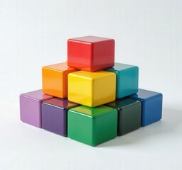 Colorful Blocks Pyramid Structure

