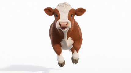 Playful Leaping Cow Farm Animal Livestock Agriculture