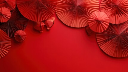 Obraz premium Chinese new year 2025 concept,Red snake flat lay top view, Happy Chinese new year with Red envelope and gold ingot,blessing, wealth on red background with copy space for your text.