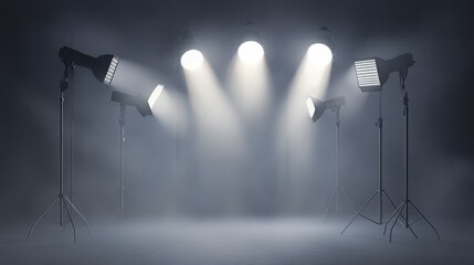 The vector set of light includes a light source, studio lighting, walls, and a PNG. It also includes spotlight lighting and a spotlight PNG. Finally, it includes light beams and a light effect.