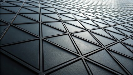 Abstract Dark Gray Triangular Pattern with Recessed Lines Forming a Geometric Grid