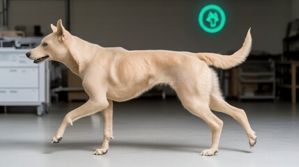 Dog Trotting in Veterinary Clinic Canine Health