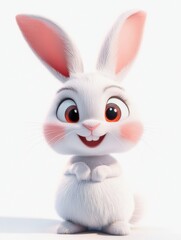 Obraz premium Cute rabbit on simple background