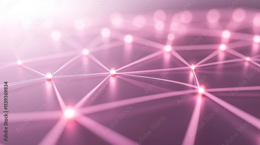 Poster pink network connections digital web tech background