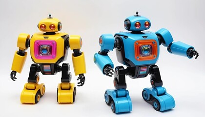 toy robots on a white background