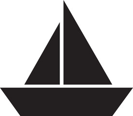 Sailboat icon. Ship or vessel vector in trendy flat style. Nautical symbol, marine logo design element. Perfect for travel, adventure and nautical themed projects isolated on transparent background.