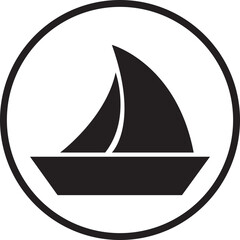 Sailboat icon. Ship or vessel vector in trendy flat style. Nautical symbol, marine logo design element. Perfect for travel, adventure and nautical themed projects isolated on transparent background.
