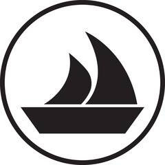 Sailboat icon. Ship or vessel vector in trendy flat style. Nautical symbol, marine logo design element. Perfect for travel, adventure and nautical themed projects isolated on transparent background.