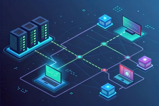 Advanced Network Infrastructure Secure Data Transfer and Processing Between Servers and Clients