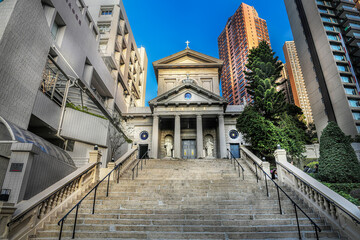 Hong Kong, China. St. Margaret's Church is a small Roman Catholic church located in Happy Valley near Causeway Bay. Built in 1923.