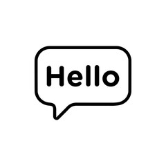 Communication bubble with the word hello Vector illustration.

