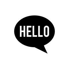 Communication bubble with the word hello Vector illustration.
