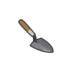 Shovel Trowel Flat Icon, Flat Vector Gardening and Farming Equipment Icons