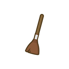 Gardening Broom Flat Icon, Flat Vector Gardening and Farming Equipment Icons