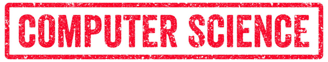 Computer Science Stamp Transparent Seal, Red Grunge Computer Science Word Rubber Stamp Seal