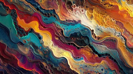 Dynamic wavy pattern art abstract design digital creation vibrant environment bird's eye view innovative concept