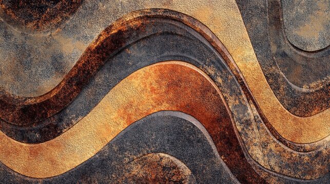 Dynamic organic abstract wavy patterns with topaz grain artistic design textured environment close-up view