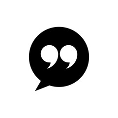 Quotes icon. Quotation mark black isolated symbols, vector illustration.