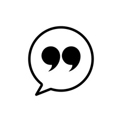 Quotes icon. Quotation mark black isolated symbols, vector illustration.