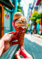 ice cream in a hand