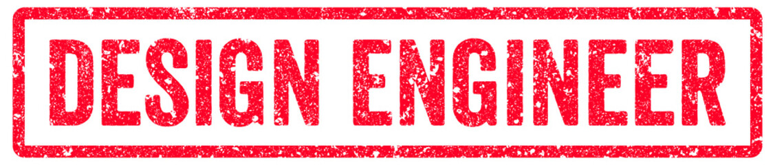 Design Engineer Stamp Transparent Seal, Red Grunge Design Engineer Word Rubber Stamp Seal