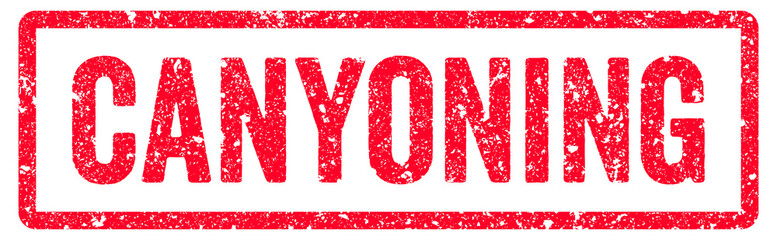 Canyoning Stamp Transparent Seal, Red Grunge Canyoning Word Rubber Stamp Seal