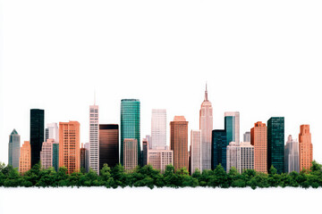 Fototapeta premium A stunning skyline view showcasing modern architecture and greenery.