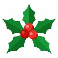 christmas holly with red ribbon