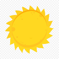 Hand draw cute sun illustration on white background