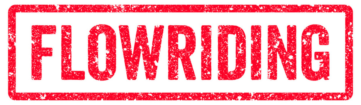 Flowriding Stamp Transparent Seal, Red Grunge Flowriding Word Rubber Stamp Seal