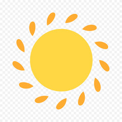 Hand draw cute sun illustration on white background