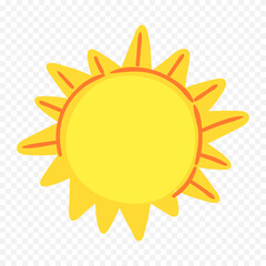 Hand draw cute sun illustration on white background