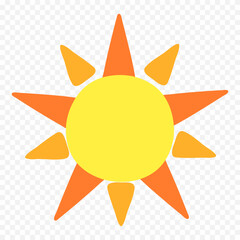 Hand draw cute sun illustration on white background