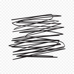Hand drawn sribbles sketch. stress working concept isolated illustration on the white background