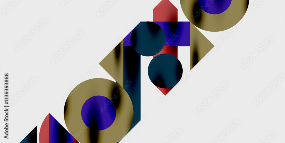 Poster Vibrant abstract background circles with smooth gradients, creating a dynamic and modern design. Ideal for creative, tech, or contemporary-themed projects