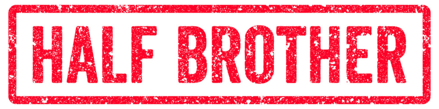 Half Brother Stamp Transparent Seal, Red Grunge Half Brother Word Rubber Stamp Seal