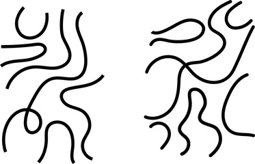 Seamless abstract pattern with squiggles and scribbles. Weaved curved lines. Chaotic ink scribbles decorative texture. Messy doodles, wavy and curly lines