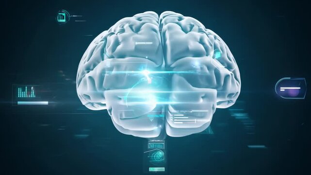 Complex network of connections in the human brain. The birth of artificial intelligence. Discover the parallels between human brain functions and the birth of AI technology.