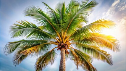 Elegant Palm Tree Silhouette on White Background - Tropical Nature Illustration for Home Decor, Wall Art, and Relaxation Themes