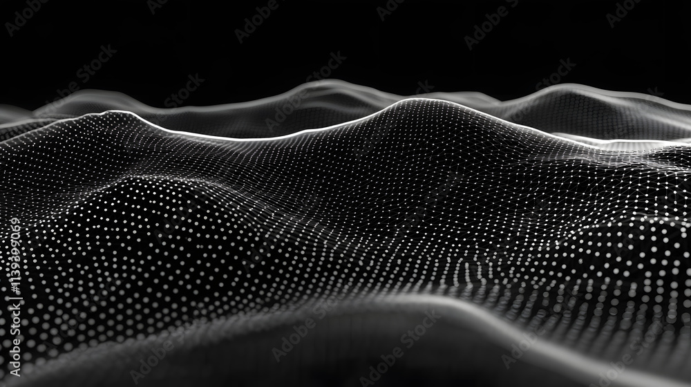Poster network connection concept black background vector illustration. futuristic hexagon perspective wide