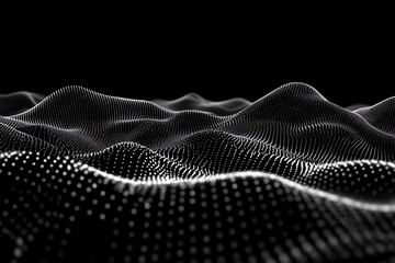 Abstract Flowing Particle Wave Line: Smooth Curvy Dots and 3D Blended Mesh Background