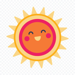 Obraz premium Hand draw cute sun illustration on white background