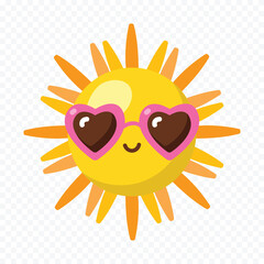 Fototapeta premium Hand draw cute sun illustration on white background