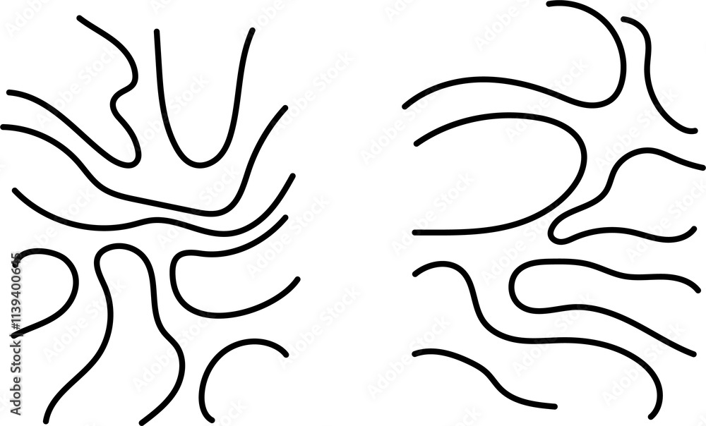 Poster seamless abstract pattern with squiggles and scribbles. weaved curved lines. chaotic ink scribbles d