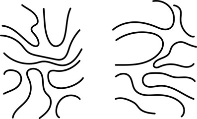 Seamless abstract pattern with squiggles and scribbles. Weaved curved lines. Chaotic ink scribbles decorative texture. Messy doodles, wavy and curly lines