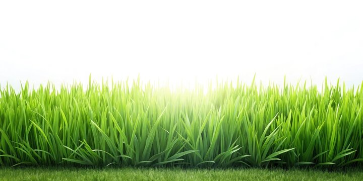 Green Grass Field Isolated on White Background for Sports and Summer Team Games, Perfect for Outdoor Activities, Fields, and Team Sports Promotions