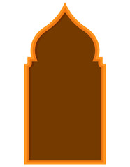 Flat window mosque islamic decoration arch illustration 